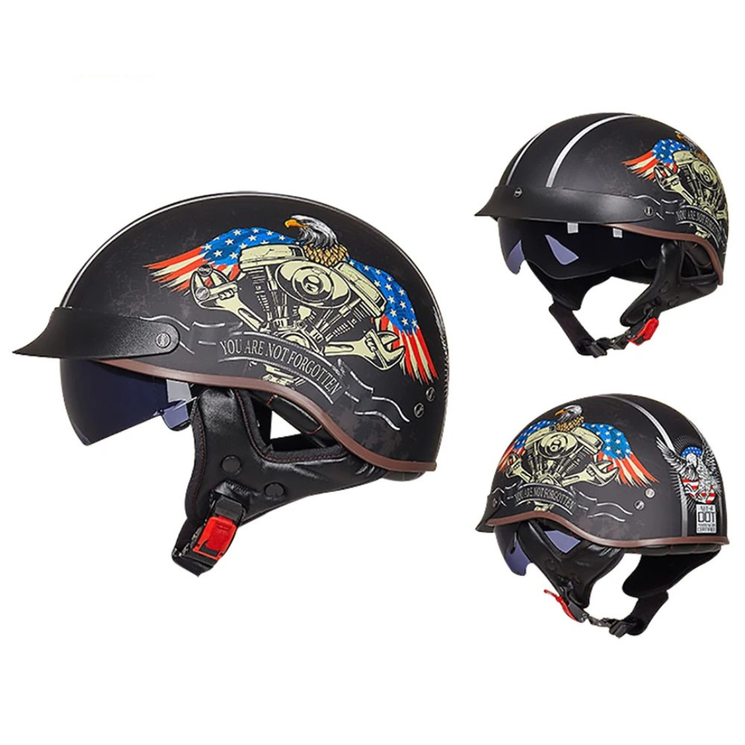 Old School Open Face Biker Helmet – DOT Certified
