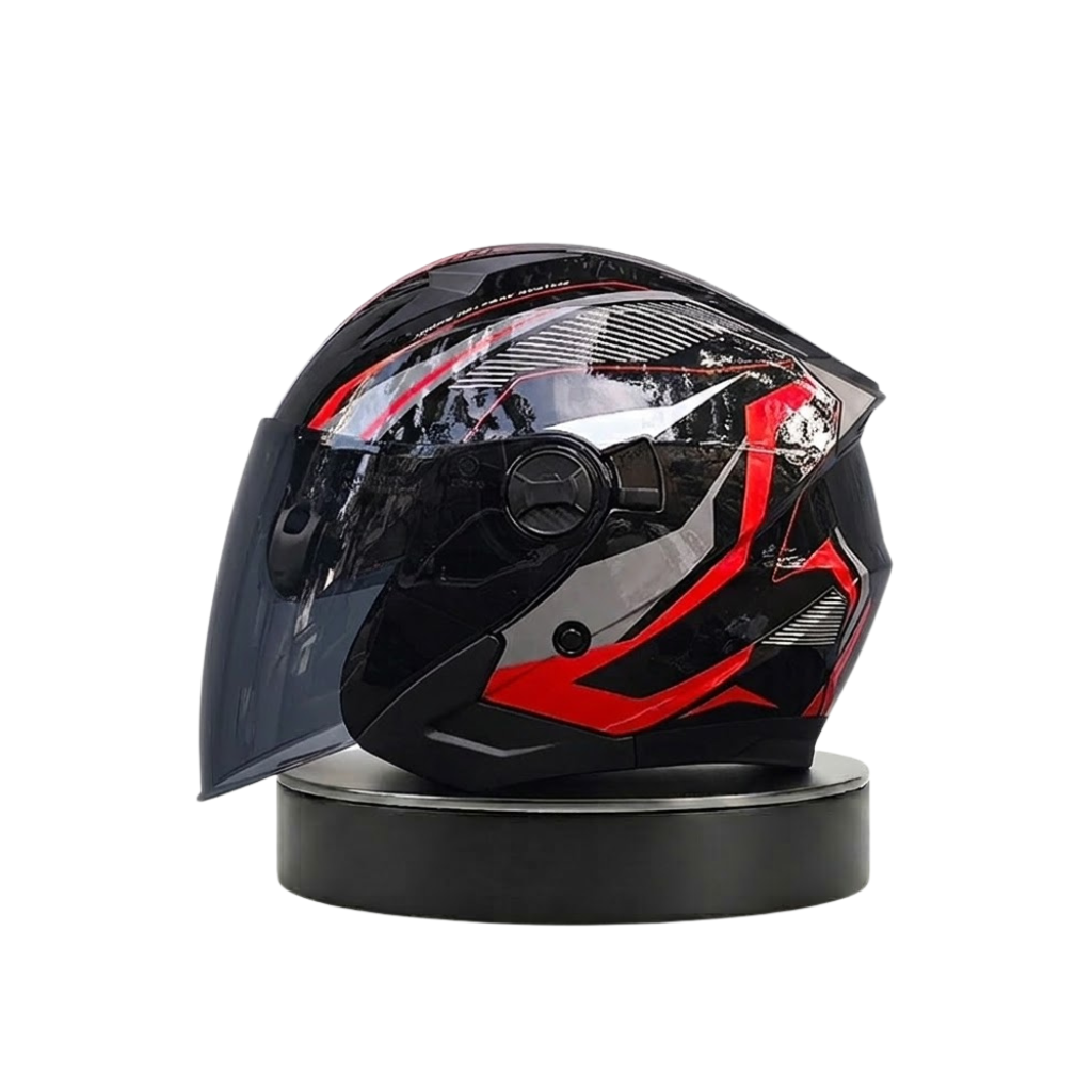ORZ Premium Open-Face Helmet – Dual Visor Performance Edition