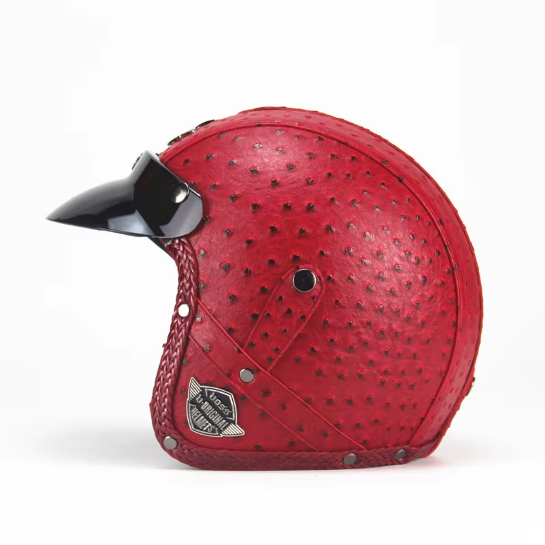 autopdr open face vintage motorcycle helmet Vintage Leathe Open Face Motorcycle Helmet – 3/4 Retro Style for Men