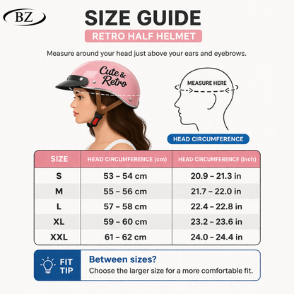 Cute Retro Half Helmet  – DOT&ECE Certificate Approved