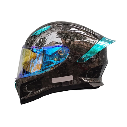 Carbon Fiber Full Face Motorcycle Helmet - DOT Approved