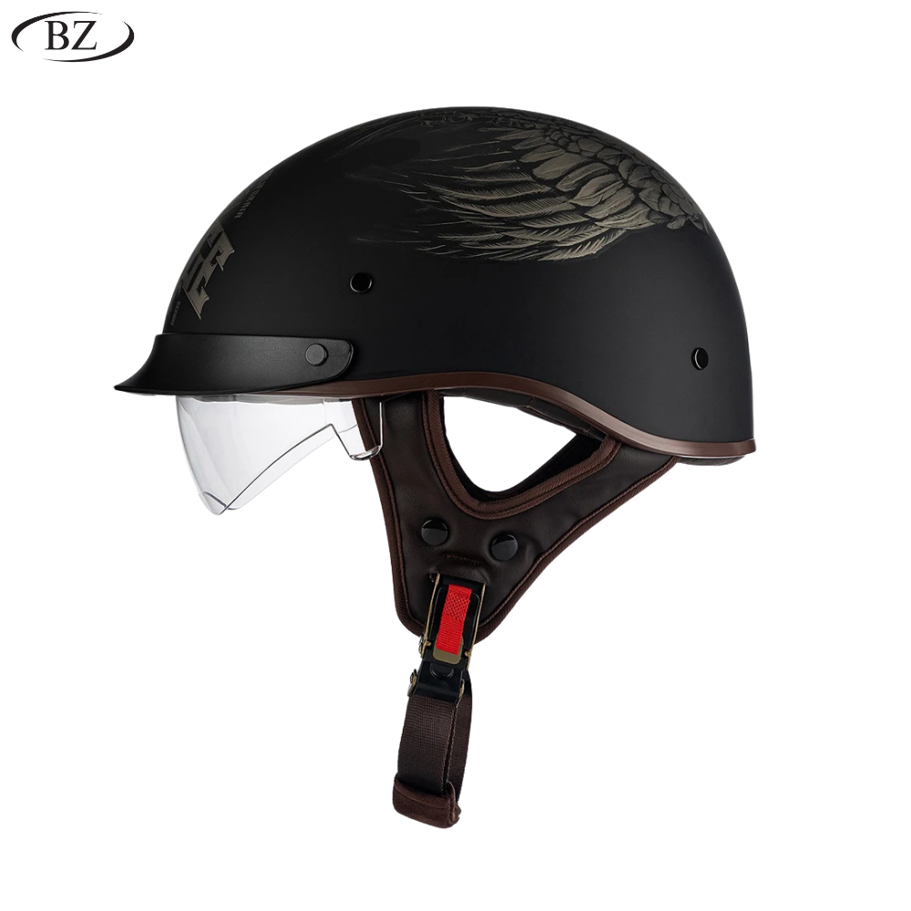 Old School Rider Half-Face Helmet - DOT Approved