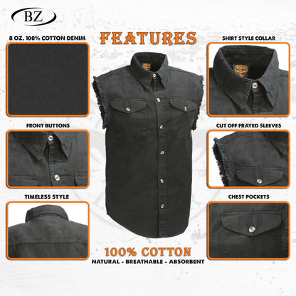 BikerZoneZ Sleeveless Denim Jacket
