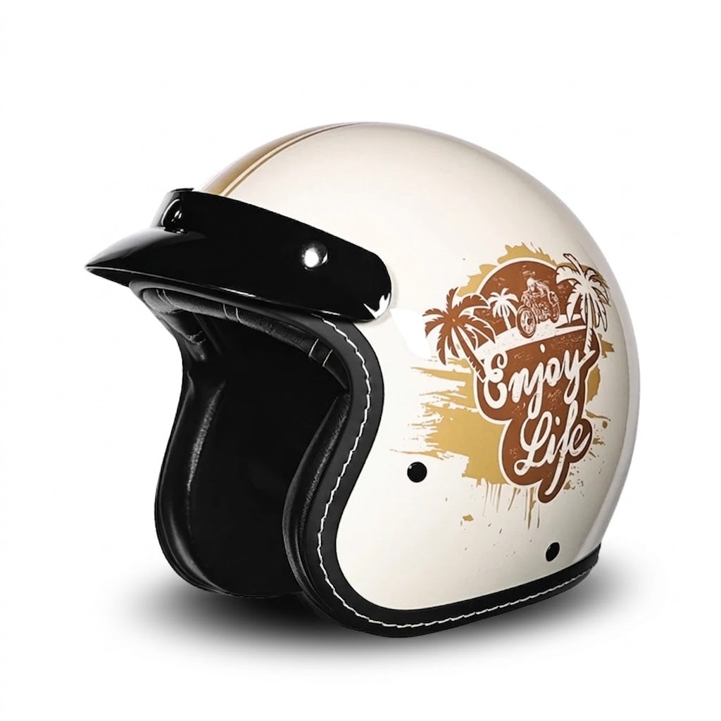 Vintage Open Face Motorcycle Helmet – All-Season Comfort & Protection