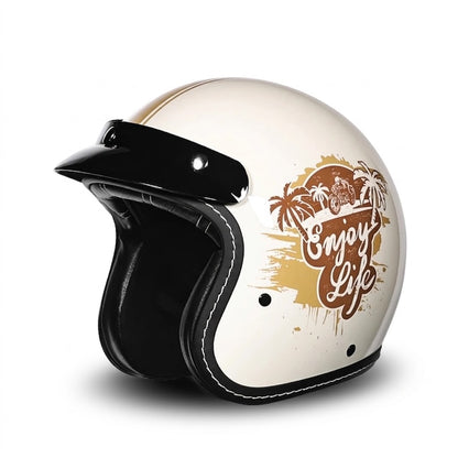 Vintage Open Face Motorcycle Helmet – All-Season Comfort & Protection