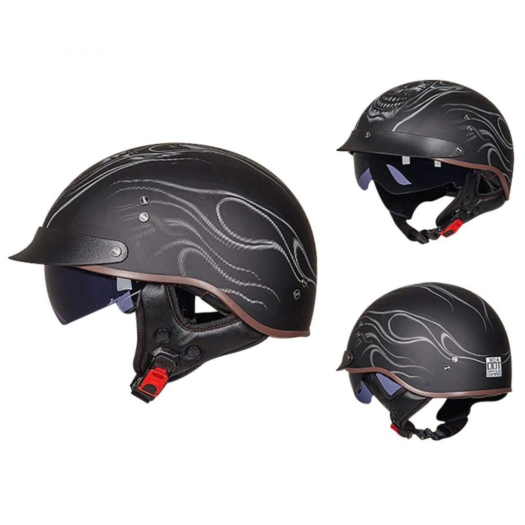 Old School Open Face Biker Helmet – DOT Certified