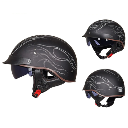 Old School Open Face Biker Helmet – DOT Certified