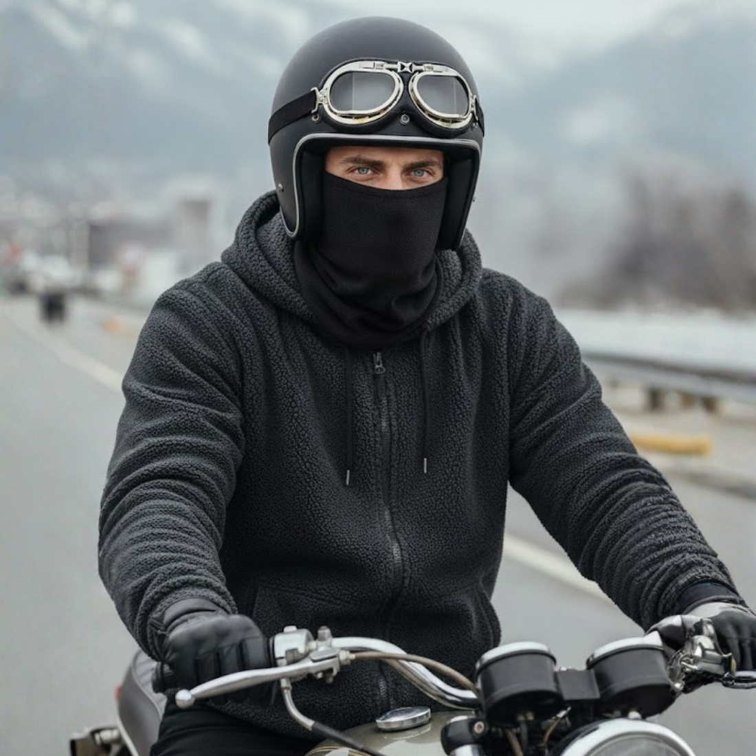 Biker Winter Fleece Neck Cover - Warm, Fleece Lined and Breathable
