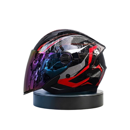 ORZ Premium Open-Face Helmet – Dual Visor Performance Edition