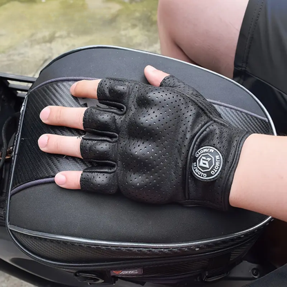 Motorcycle Half Finger Leather Gloves