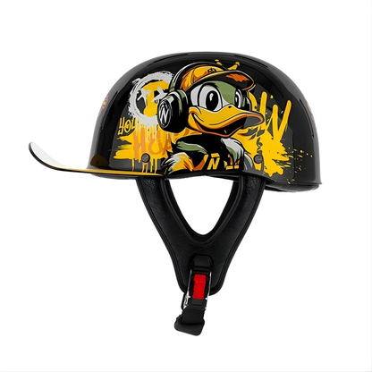 Retro Biker Half Helmet – Lightweight Skull Cap for Cruiser Riders