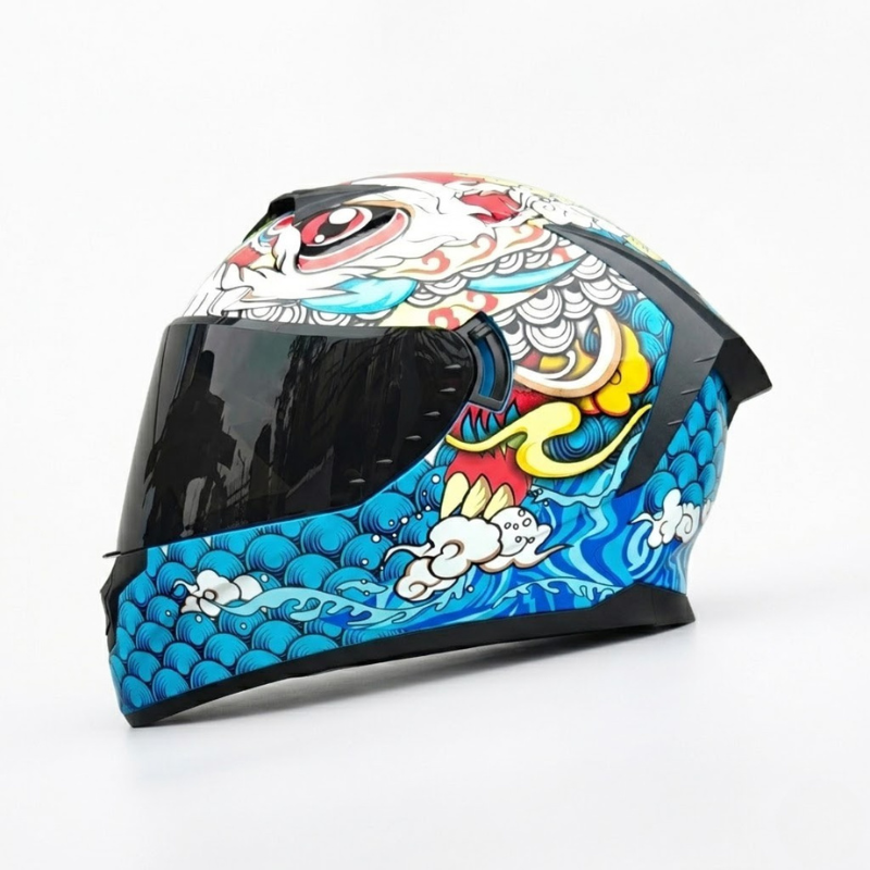 BikerZoneZ Rider Street Dominator Fullface Helmet