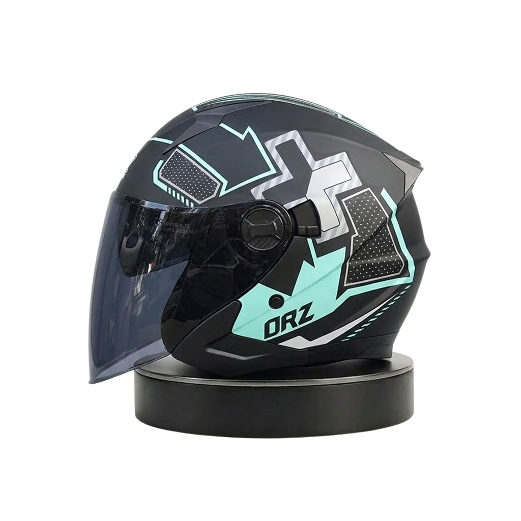ORZ Premium Open-Face Helmet – Dual Visor Performance Edition