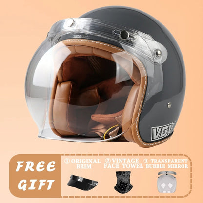 EchoRetro Classic Open Face Helmet – DOT/ECE Approved