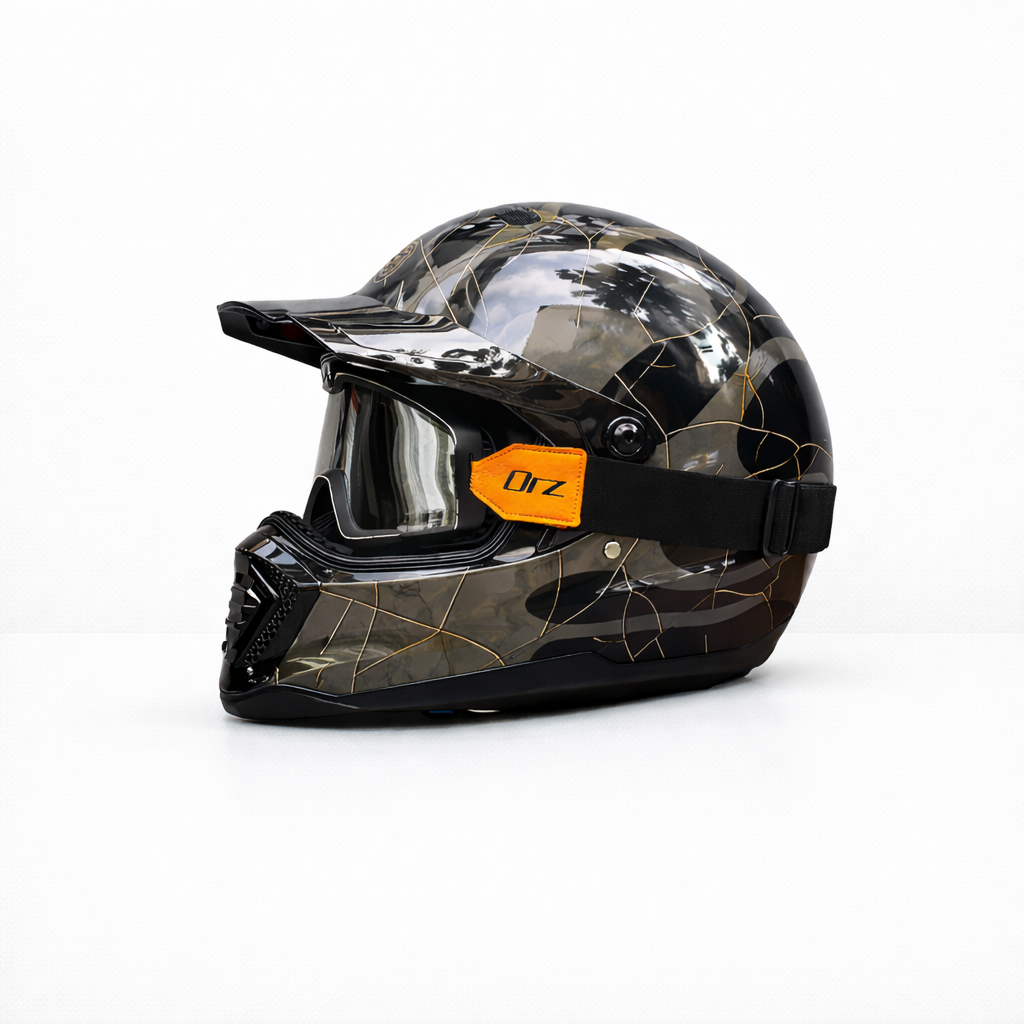 ORZ-918 Retro Full-Face Helmet – DOT & ECE Approved