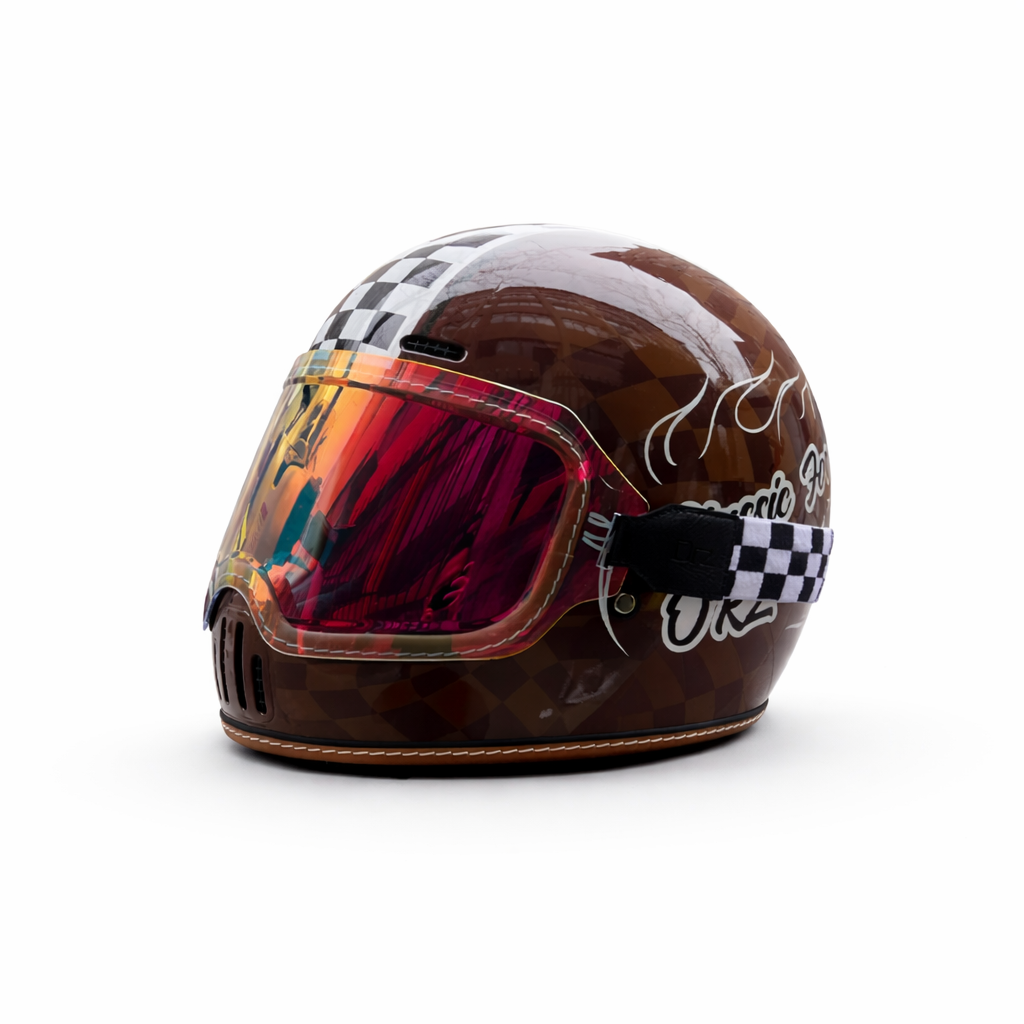 ORZ-729 Retro Full-Face Helmet - DOT & ECE Approved