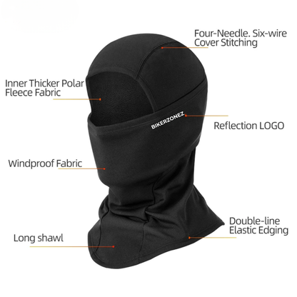 BikerZoneZ Winter Thermal Balaclava – Windproof Fleece Full Face Mask for Motorcycle, Cycling & Snow Sports