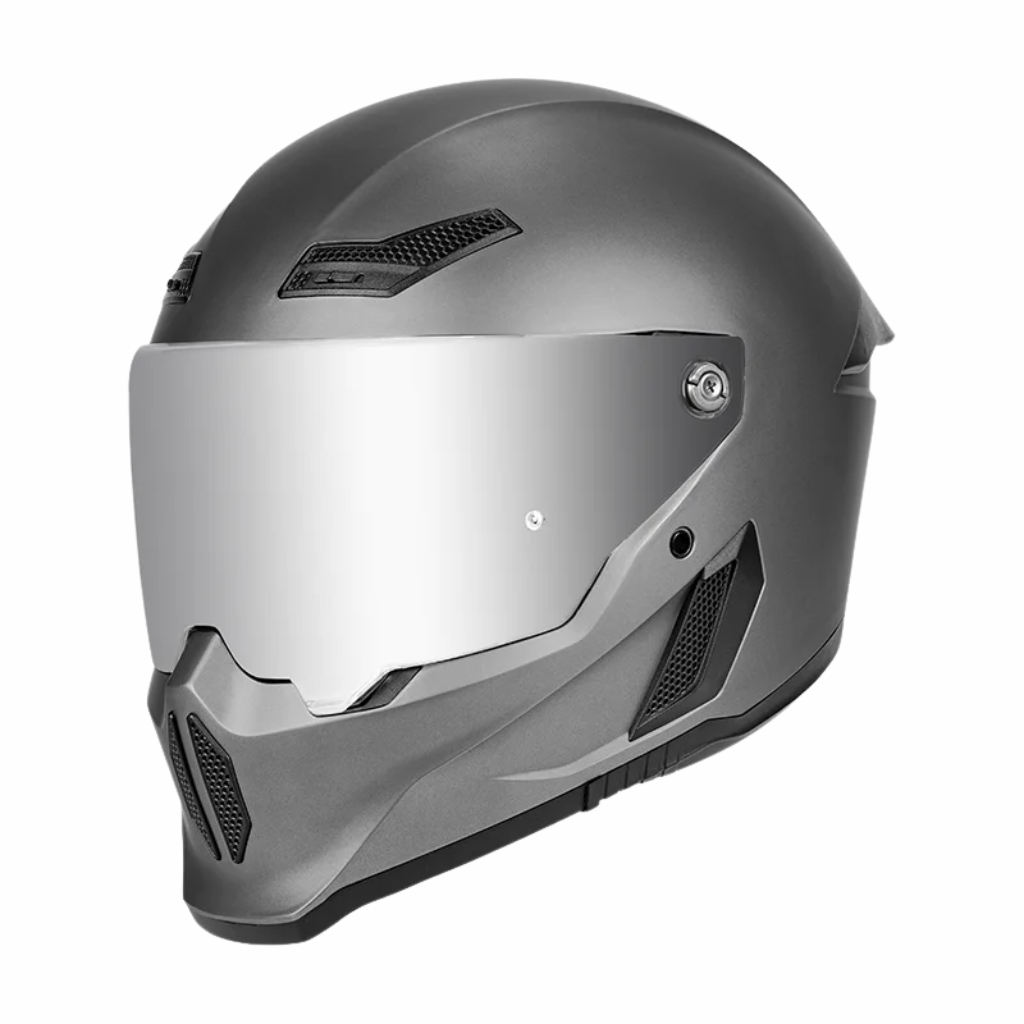 BikerZoneZ Shadow Rider Full Face Helmet – DOT & ECE Approved