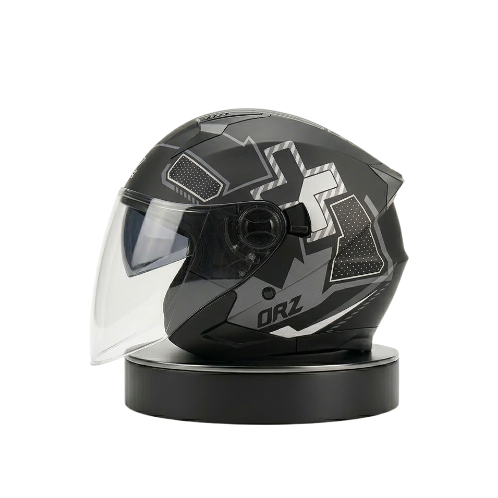 ORZ Premium Open-Face Helmet – Dual Visor Performance Edition