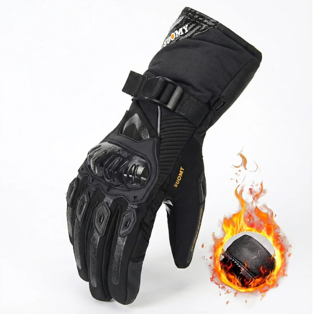 Winter Fleece-Lined Motorcycle Gloves