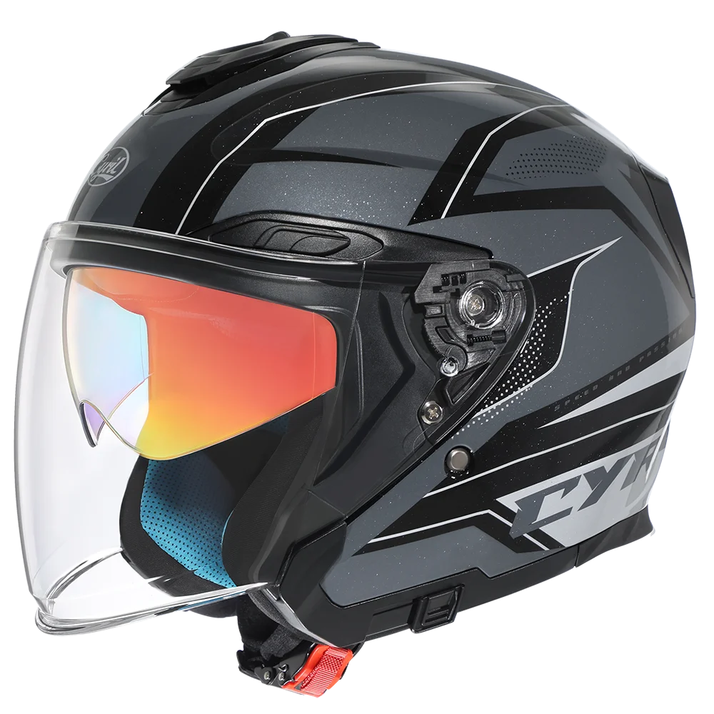 IronRide Open Face Dual Visor Helmet –  DOT Certified