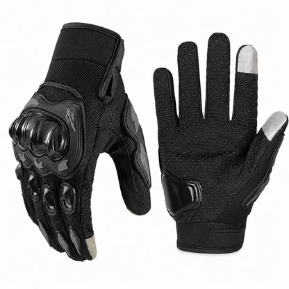 BikerZoneZ™ Summer Breathable Touch Screen Motorcycle Gloves - Hard-Shell Protection