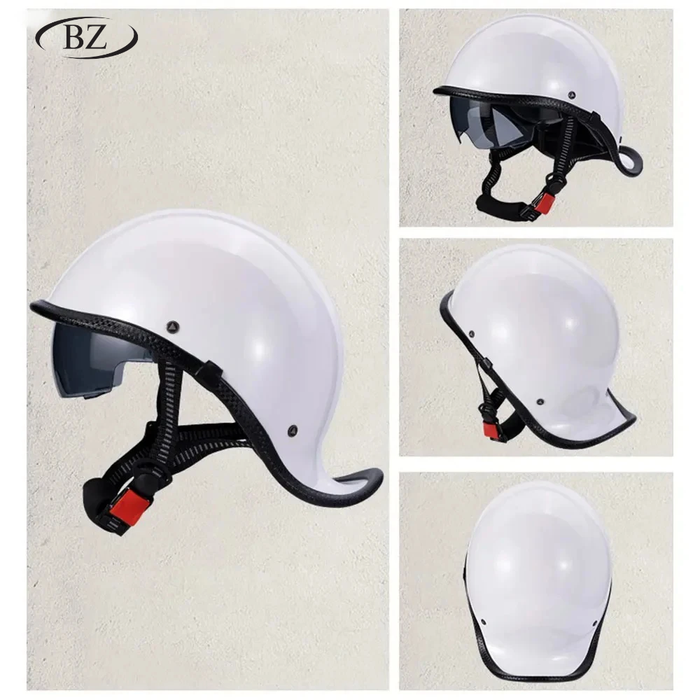Minimalist Retro Shell-Shaped Half-Face Helmet