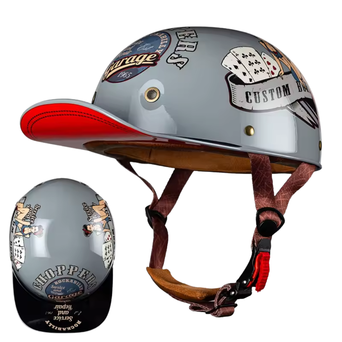 Retro 90s Half Helmet – Vintage Street Rider Style – BikerZoneZ