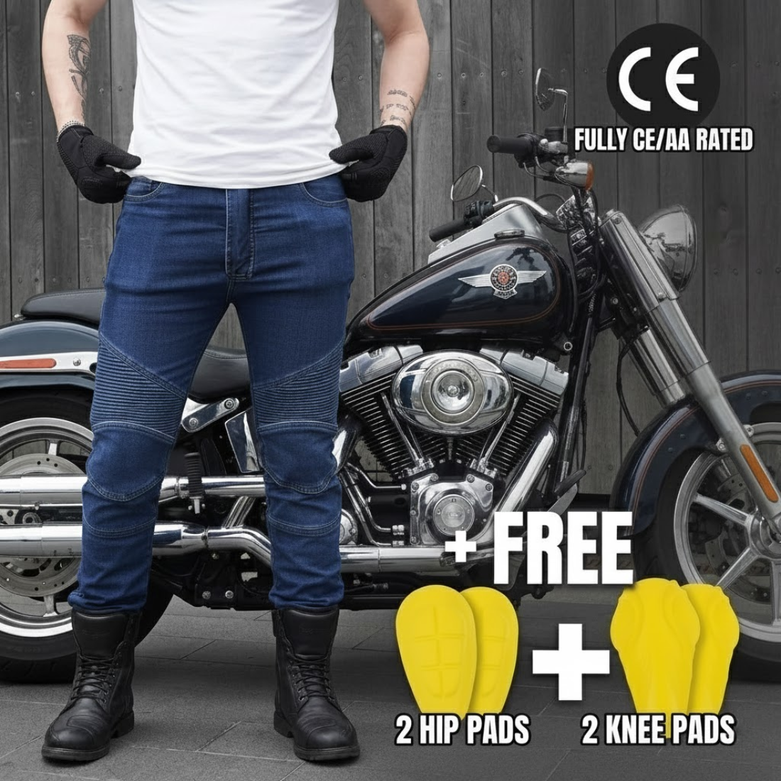 Motorcycle Riding Jeans with Armor – Reinforced Denim Pants