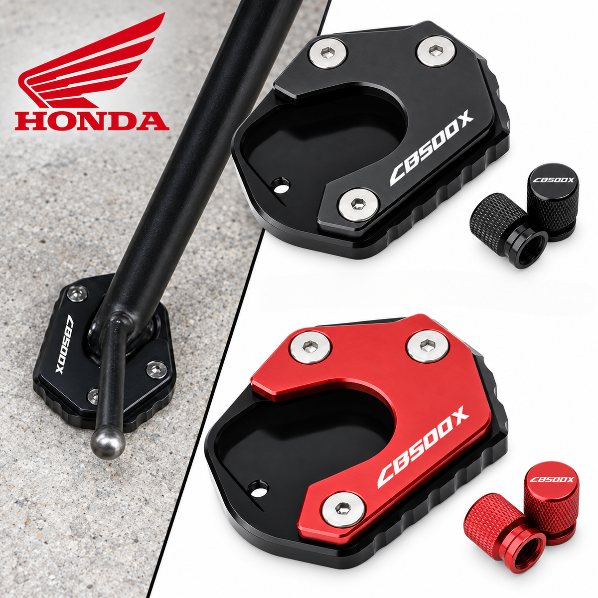 BikerZoneZ Motorcycle Kickstand Pad HONDA