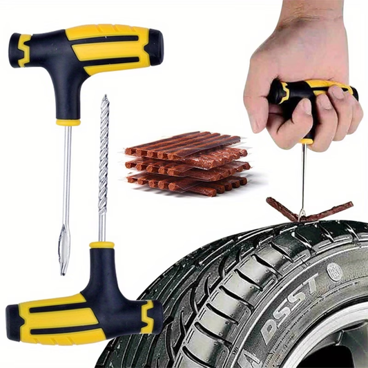 Portable Tubeless Tire Repair Kit – Emergency Plug Tool Set for Motorcycles, Scooters & Cars