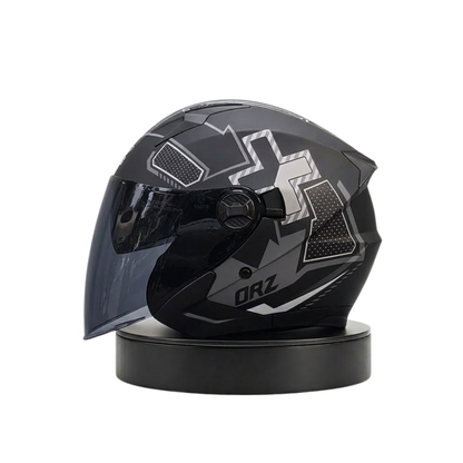 ORZ Premium Open-Face Helmet – Dual Visor Performance Edition