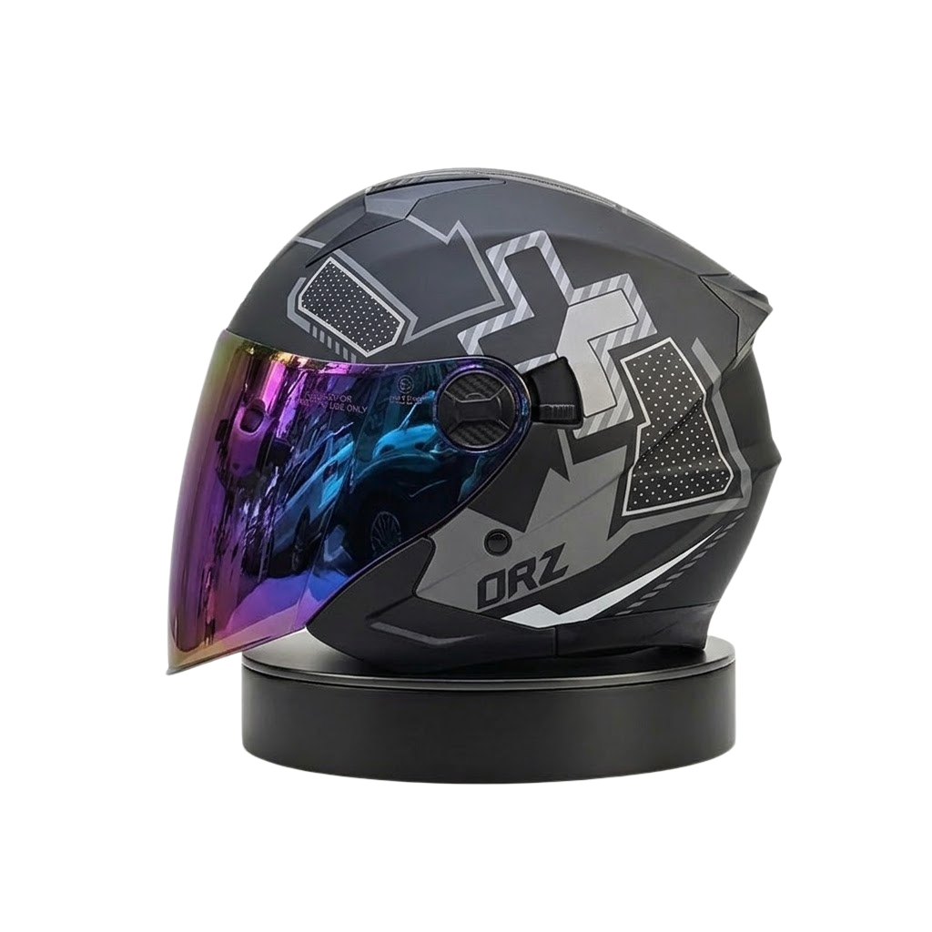 ORZ Premium Open-Face Helmet – Dual Visor Performance Edition