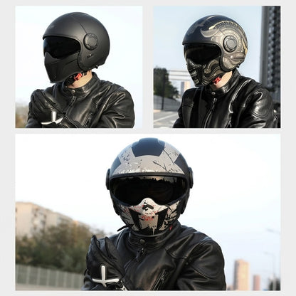 Vintage Full Face Modular Helmet – Dual Visor | DOT & ECE Approved