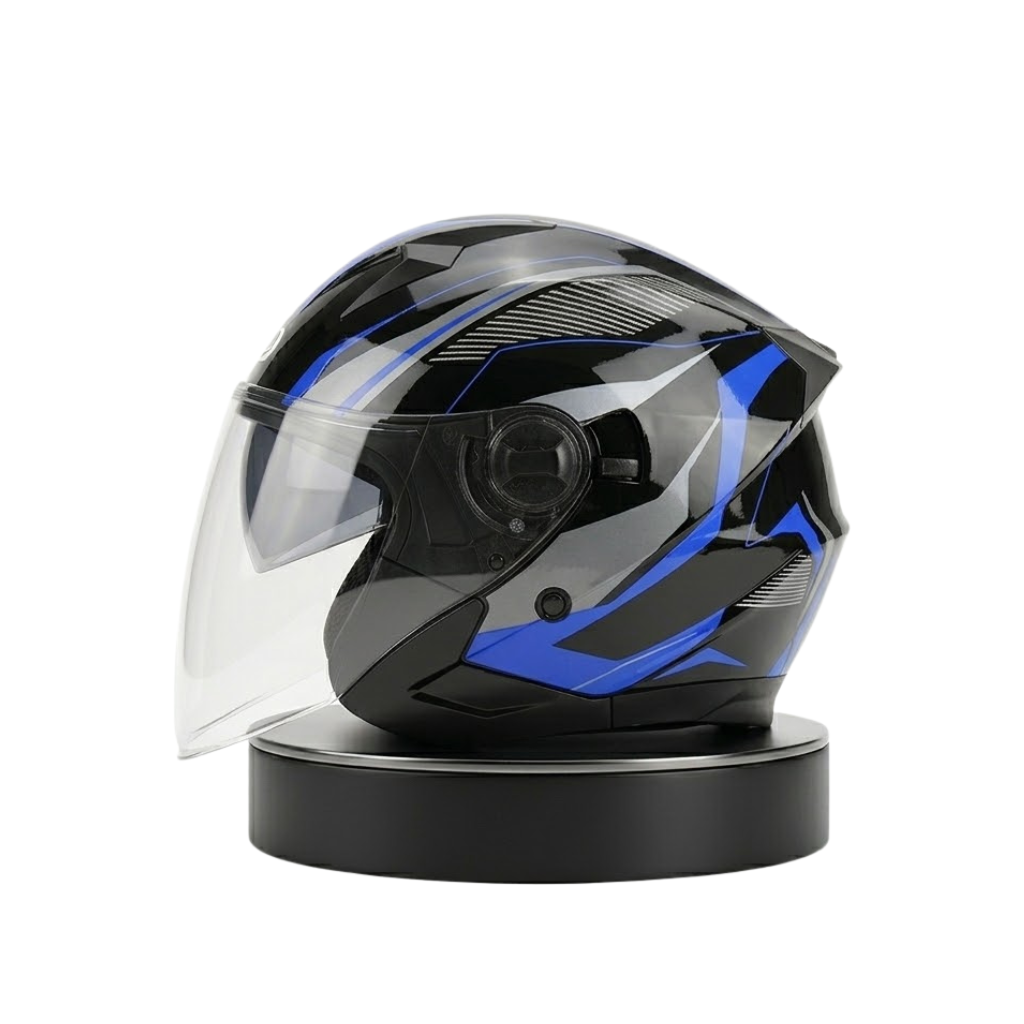 ORZ Premium Open-Face Helmet – Dual Visor Performance Edition