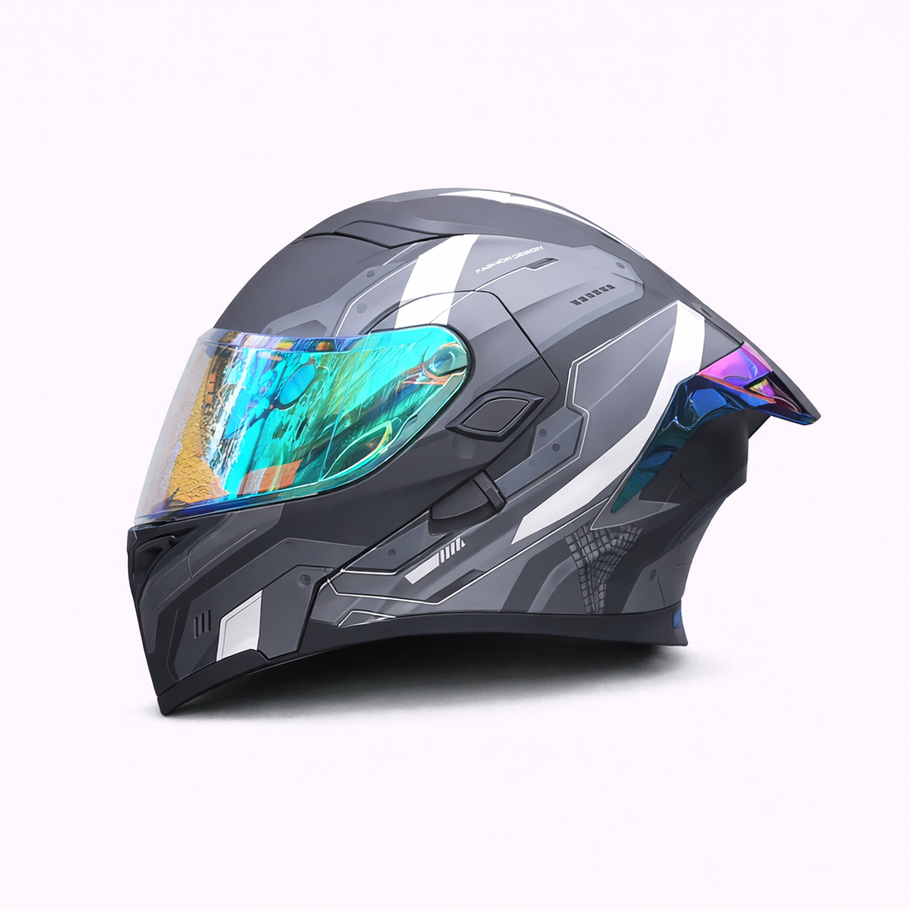 Motorcycle Helmet ORZ Z-169 Flip-Up Full Face Dual Visor Helmet, DOT & ECE Approved