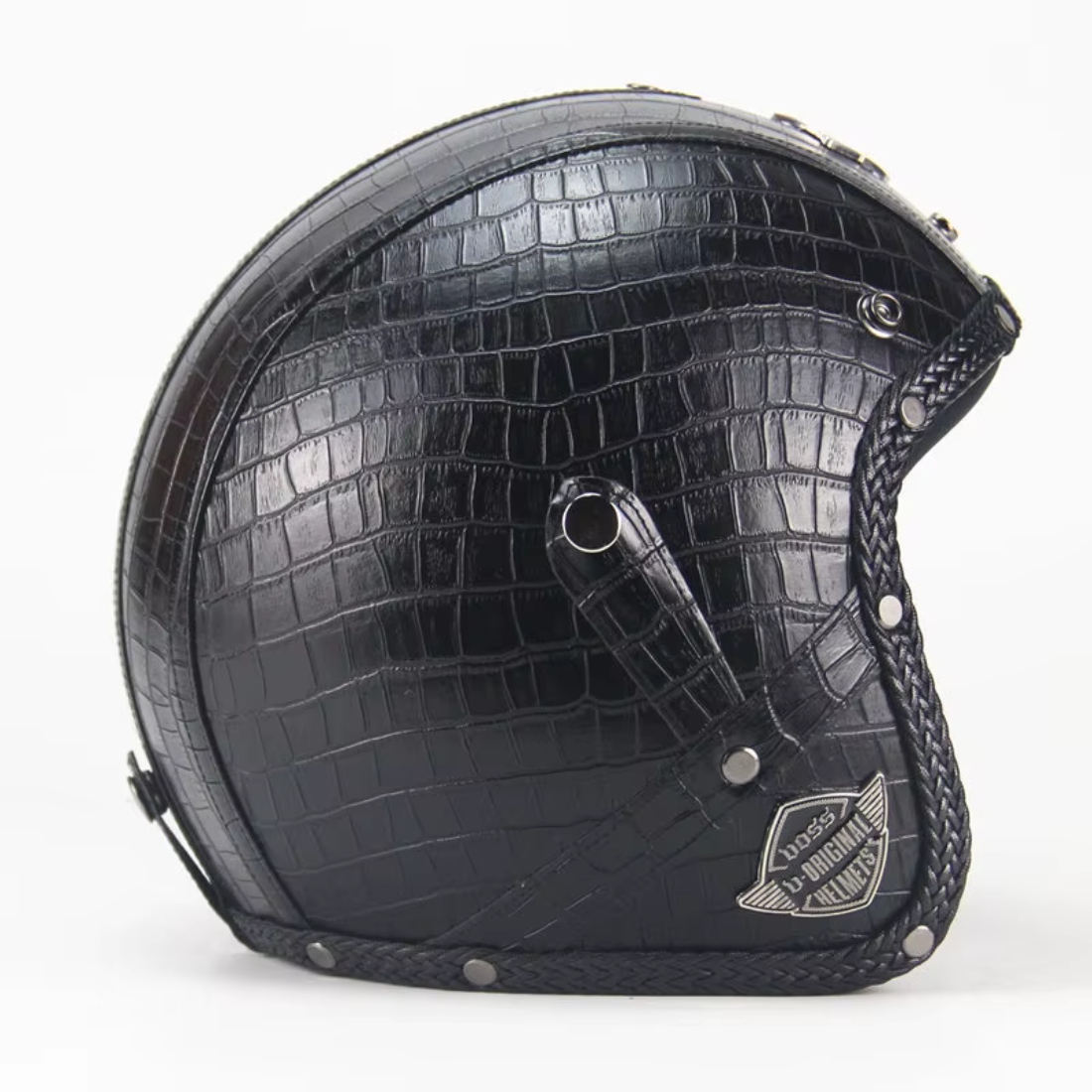 Premium Vintage Leather Open Face Helmet - DOT & ECE Approved