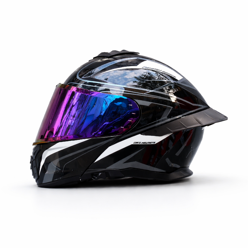 black and purple motorcycle helmet ORZ-B08A Full Face Motorcycle Helmet – BikerZoneZ
