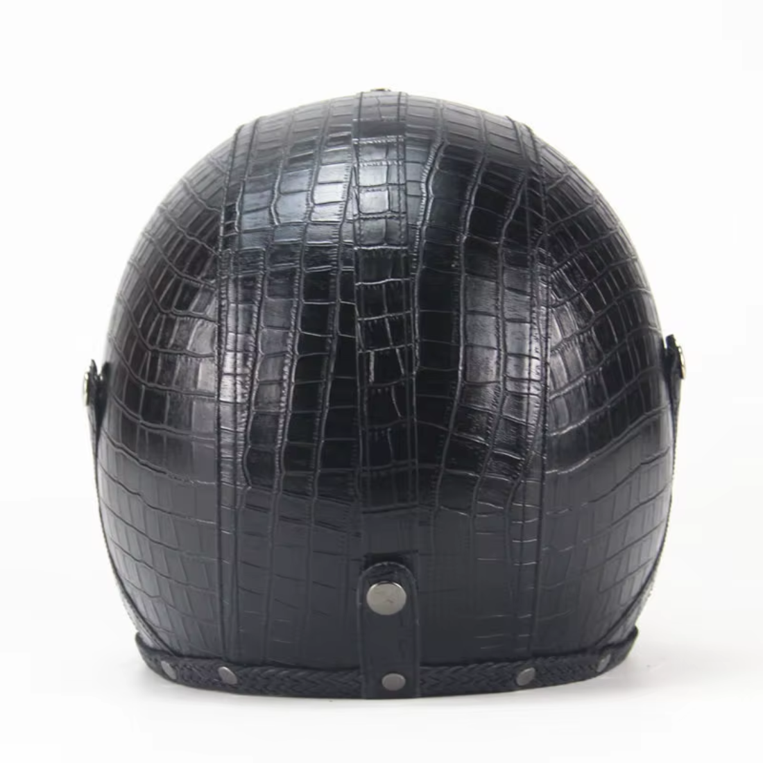 Premium Vintage Leather Open Face Helmet - DOT & ECE Approved