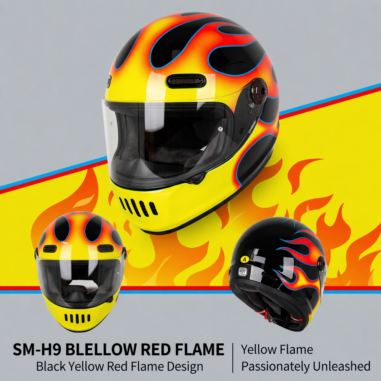 SOMAN Vintage Rider Fullface Helmet - DOT Certified