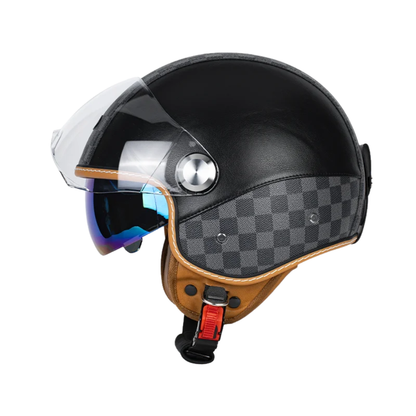 Retro Jet 3/4 Helmet – Open Face Dual Visor DOT/ECE Approved