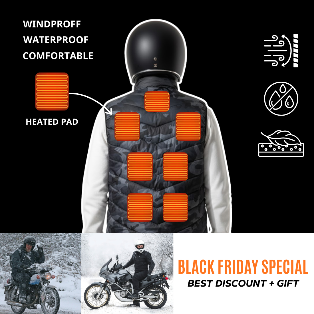Thermal Heated Vest – Waterproof & Windproof