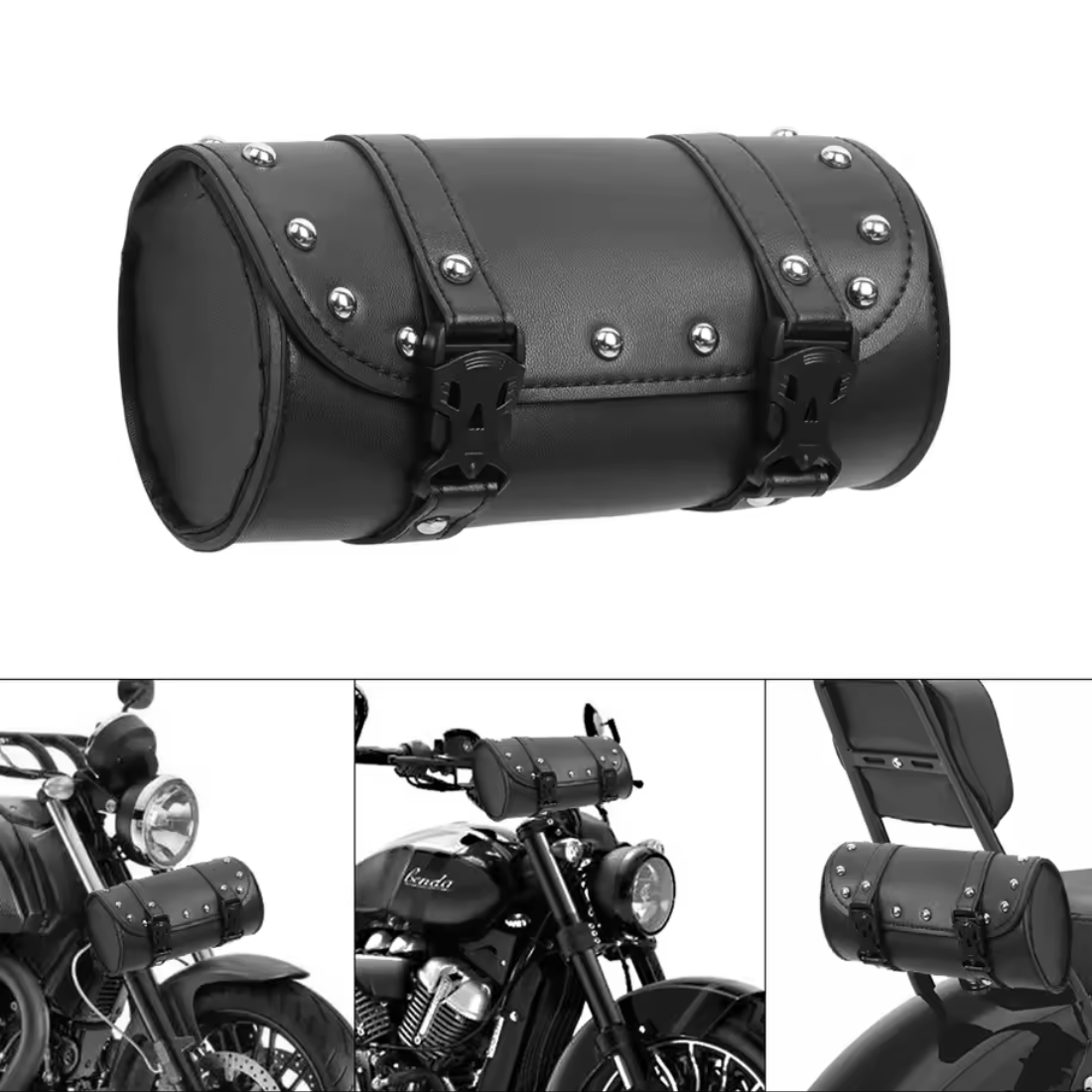 Motorcycle Front Fork Tool Bag – PU Leather, Universal Fit