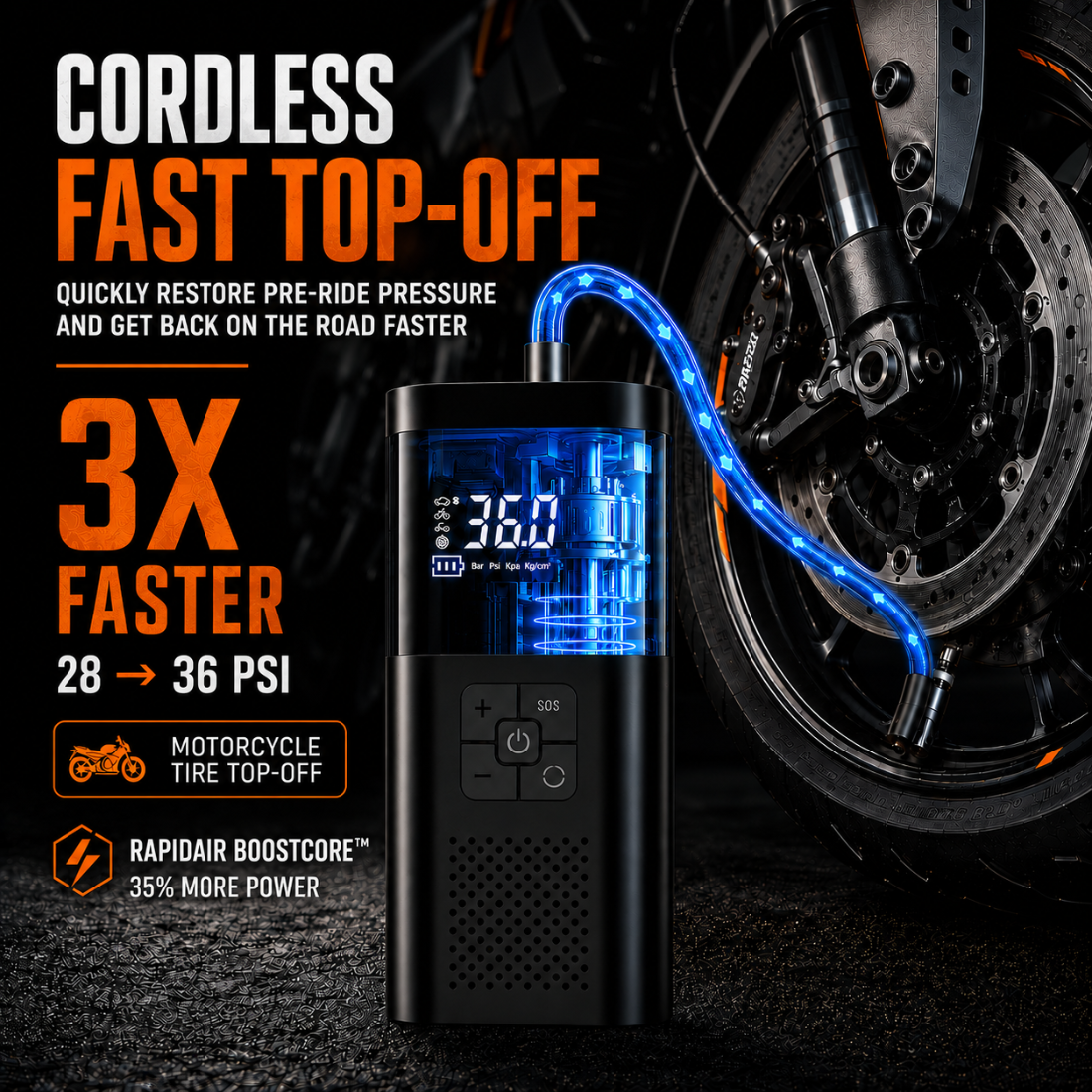 BikerZonez™ RideReady Air Pump