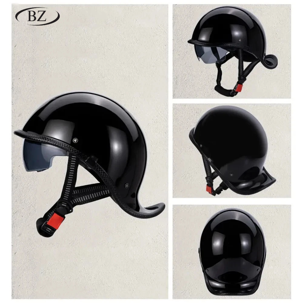 Minimalist Retro Shell-Shaped Half-Face Helmet