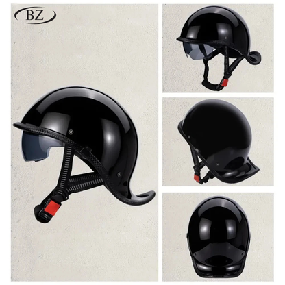 Minimalist Retro Shell-Shaped Half-Face Helmet