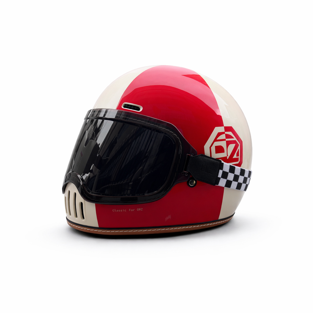 ORZ-729 Retro Full-Face Helmet - DOT & ECE Approved