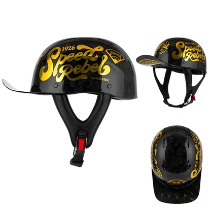 Retro Biker Half Helmet – Lightweight Skull Cap for Cruiser Riders