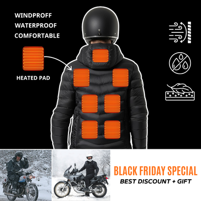 BikerZoneZ™ Multi-level Heated Puffer Jacket | 360° Warmth Technology