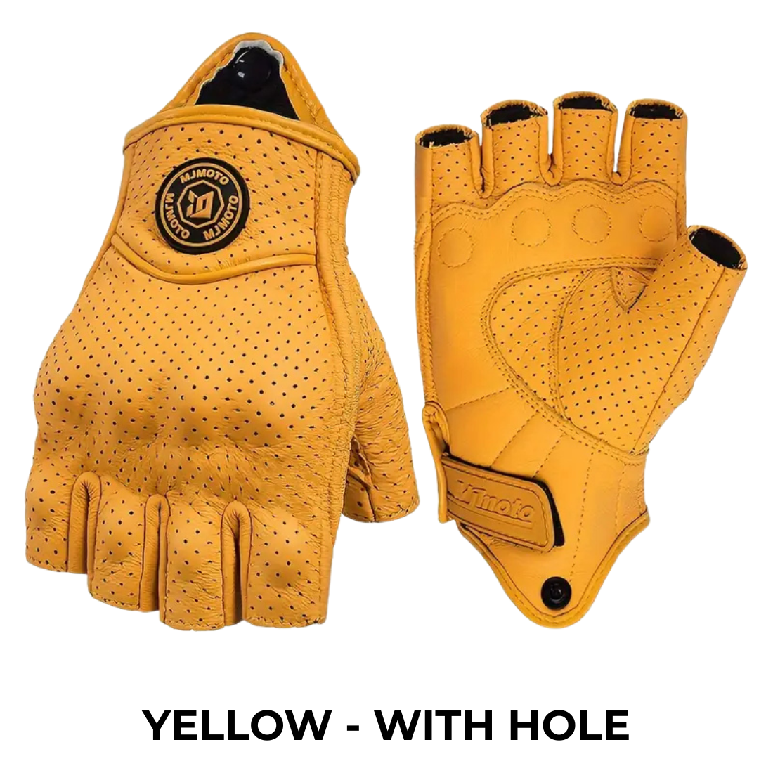 Motorcycle Half Finger Leather Gloves